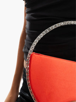 Nova - Crystal Handle Half-Moon Evening Bag