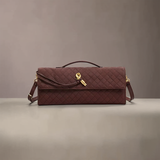 Georgia - Suede Braided Clasp Clutch Bag