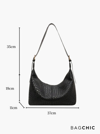 Zoe - Elegant Leather Braided Pattern Bag