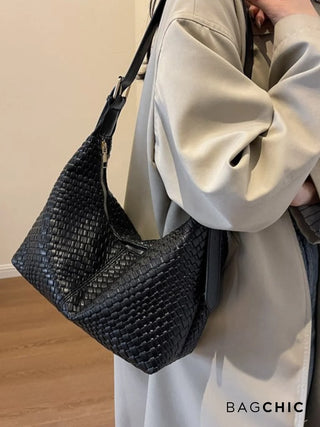 Zoe - Elegant Leather Braided Pattern Bag