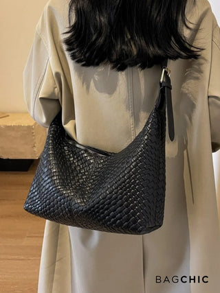 Zoe - Elegant Leather Braided Pattern Bag