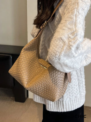 Zoe - Elegant Leather Braided Pattern Bag