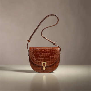 Emily - Classic Croc-Embossed Gold Clasp Mini Bag
