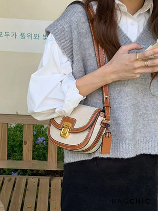 Luna - Canvas and Leather Mini Crossbody Bag