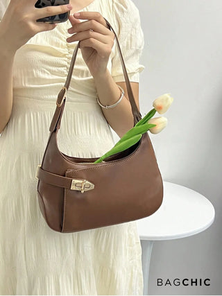 Maya - Leather Buckle Detail Underarm Bag