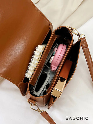 Lainey - Leather Flap Crossbody Bag