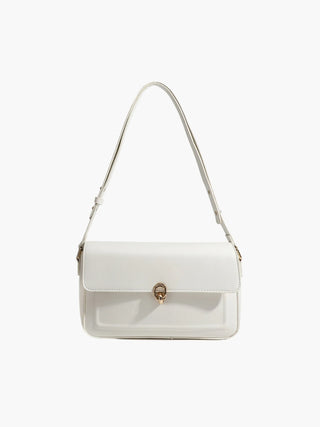 Lillian - Leather Gold Accent Flap Shoulder Bag