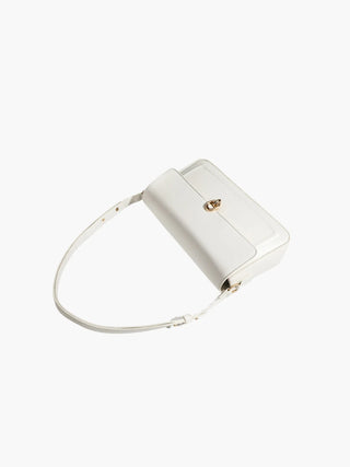 Lillian - Leather Gold Accent Flap Shoulder Bag