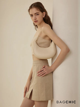 Madelyn - Leather Half-Moon Shoulder Bag