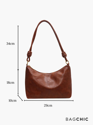 Sophie - Leather Knotted Strap Hobo Bag