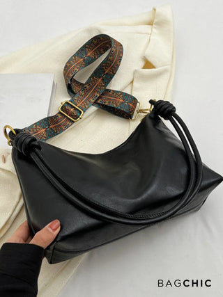 Sophie - Leather Knotted Strap Hobo Bag