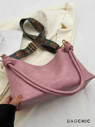 Sophie - Leather Knotted Strap Hobo Bag