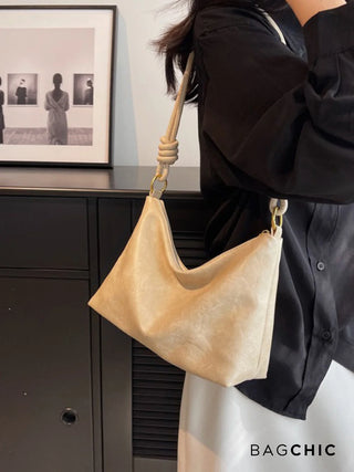 Sophie - Leather Knotted Strap Hobo Bag