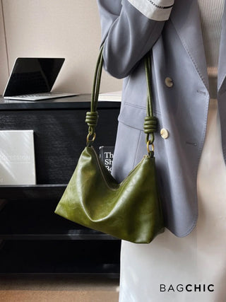 Sophie - Leather Knotted Strap Hobo Bag