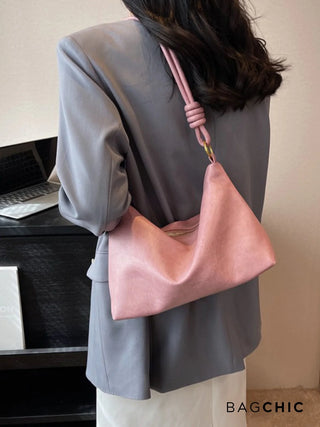 Sophie - Leather Knotted Strap Hobo Bag