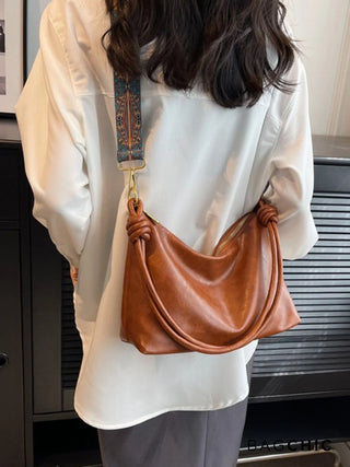 Sophie - Leather Knotted Strap Hobo Bag