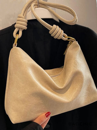 Sophie - Leather Knotted Strap Hobo Bag