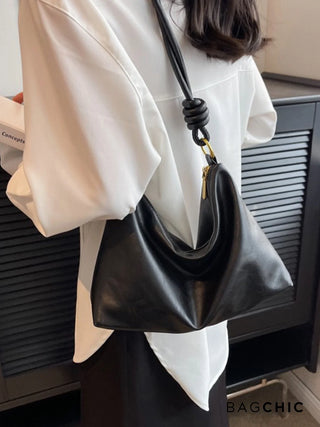 Sophie - Leather Knotted Strap Hobo Bag