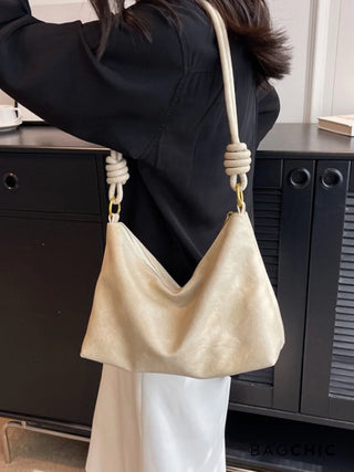 Sophie - Leather Knotted Strap Hobo Bag