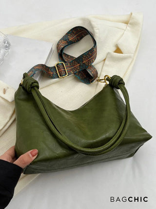 Sophie - Leather Knotted Strap Hobo Bag