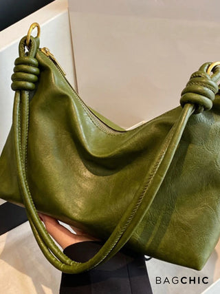 Sophie - Leather Knotted Strap Hobo Bag