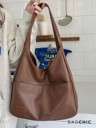 Addison - Leather Loop Handle Shoulder Bag