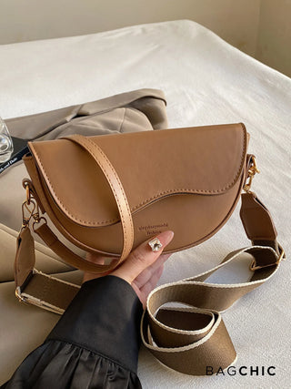 Everly - Leather Wave Flap Crossbody Bag