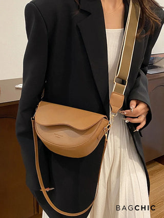 Everly - Leather Wave Flap Crossbody Bag