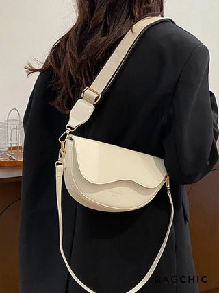Everly - Leather Wave Flap Crossbody Bag