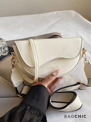 Everly - Leather Wave Flap Crossbody Bag