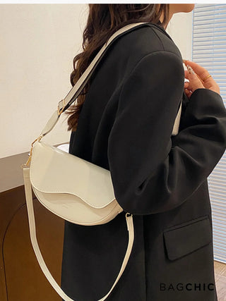 Everly - Leather Wave Flap Crossbody Bag