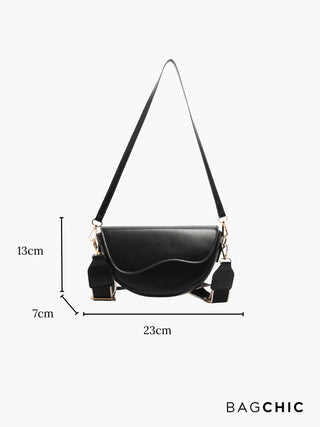 Everly - Leather Wave Flap Crossbody Bag