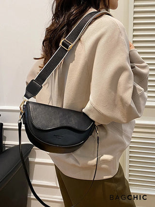 Everly - Leather Wave Flap Crossbody Bag