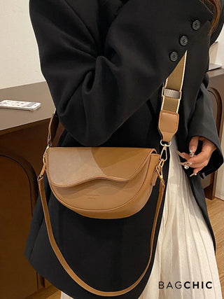 Everly - Leather Wave Flap Crossbody Bag