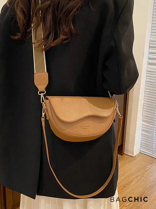 Everly - Leather Wave Flap Crossbody Bag