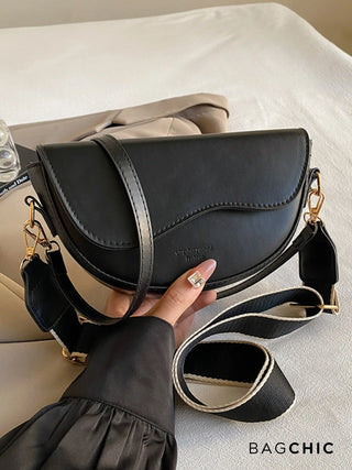 Everly - Leather Wave Flap Crossbody Bag