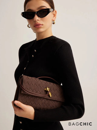 Georgia - Suede Braided Clasp Clutch Bag