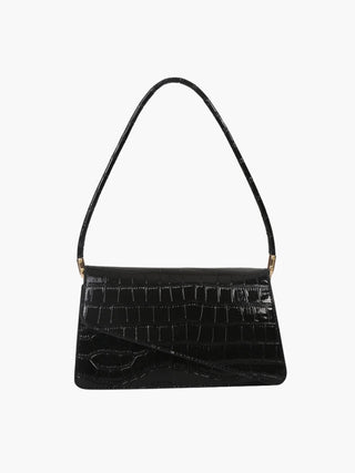 Naomi - Glossy Crocodile-Pattern Envelope Shoulder Bag