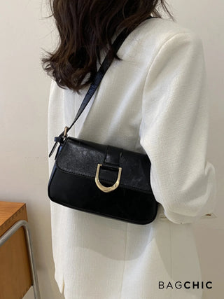 Adeline - Metal Buckle Flap Shoulder Bag