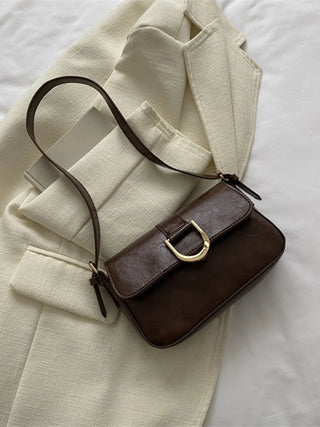 Adeline - Metal Buckle Flap Shoulder Bag