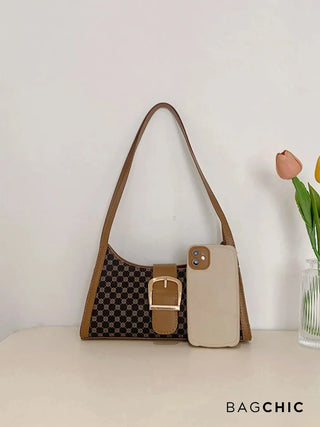 Athena - Minimalist Leather Patterned Buckle Bag