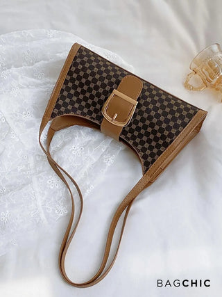 Athena - Minimalist Leather Patterned Buckle Bag