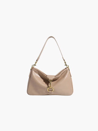 Maeve - Minimalist Gold Ring Detail Hobo Bag