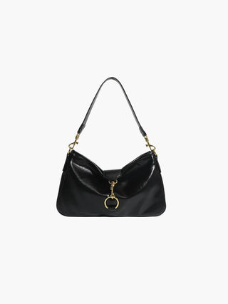 Maeve - Minimalist Gold Ring Detail Hobo Bag