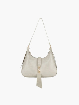 Anna - Modern Leather Chain Accent Saddle Bag