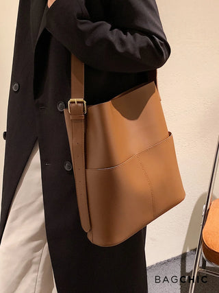 Eloise - Modern Leather Open-Top Tote Bag
