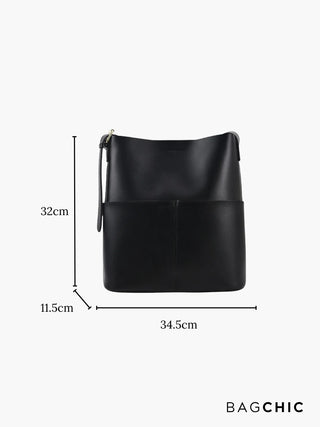 Eloise - Modern Leather Open-Top Tote Bag