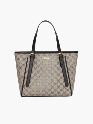 Maria - Monogram Print Leather Tote Bag