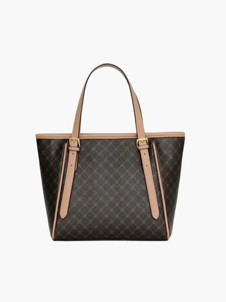 Maria - Monogram Print Leather Tote Bag