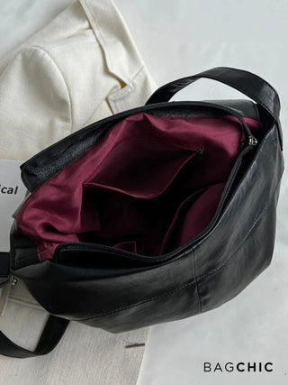 Aliyah - Oversized Leather Foldover Shoulder Bag